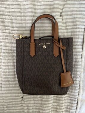 Michael Kors Brown and Tan Signature Small Tote